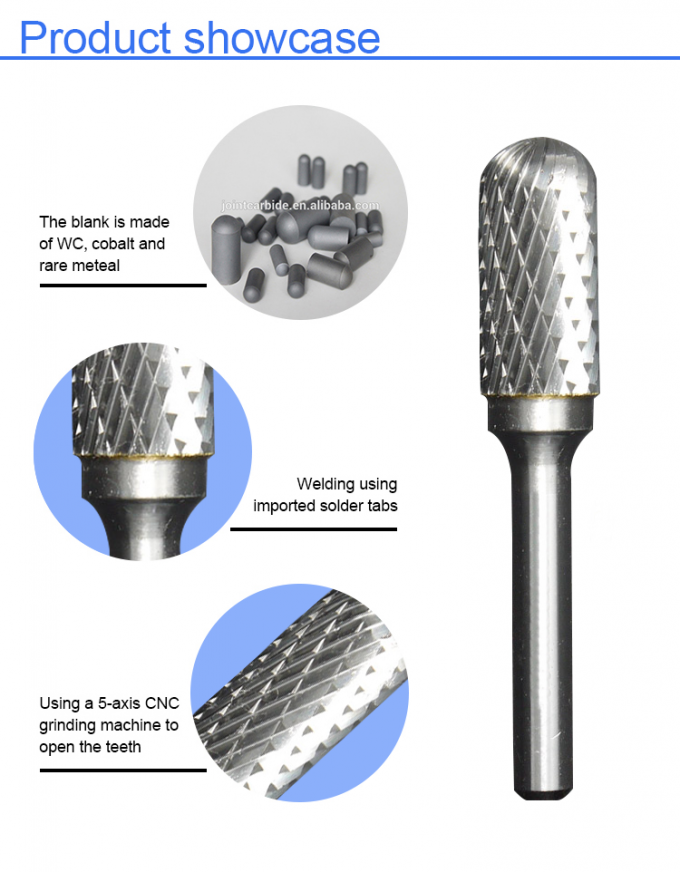 High Performance Carbide Rotary File Set Ball Nosed Cylinder Shape