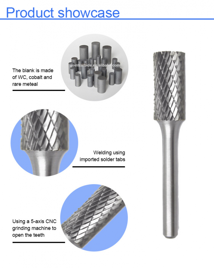 6 Mm Flame Carbide Burr Rotary File For Steel 15000-45000 Turn / Min