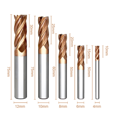 Good price HRC55 Golden Long Reach Endmill 4 To Carbide End Mill online