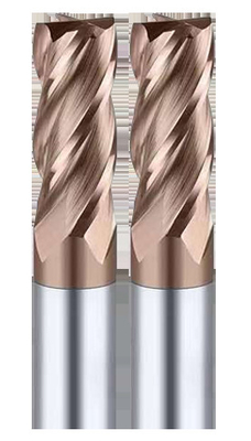 Good price HRC55 Golden Color 4 Flute Long Shank Square End Mill Cutter 1/4 Inch Bronze Coating online