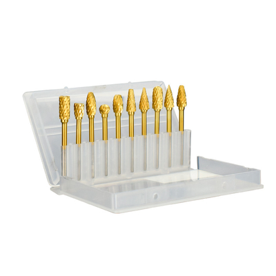 Good price Versatile Tungsten Carbide Burr Set Yellow Coated 3-6MM Shank Size For ABRASIVE/GRINDING online