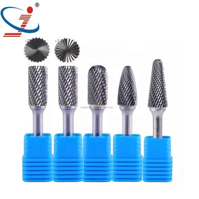 Good price Free Sample Rotari Power Tool Parts 6mm Tree Shape Double Cut End Grinding Die Grinder Bits Tungsten Rotary File Carbide Burr online