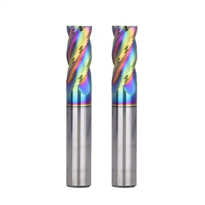 Rainbow Carbide DLC Coated End Mills Fresas CNC Milling Cutter For Aluminum/Copper