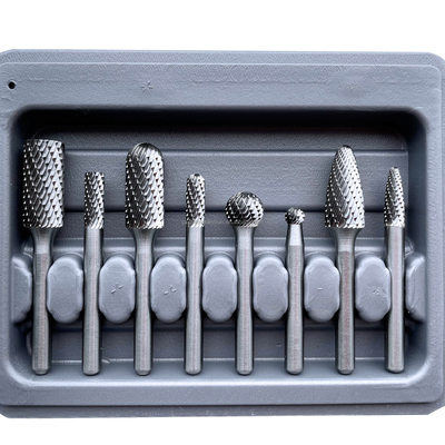 GRAY COLOR CARBIDE BURRS SETS GRINDING BURRS SETS 8 PCS ROATRY FILE