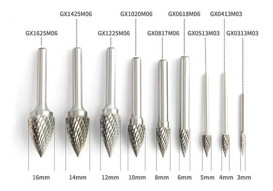 Cone Head Tungsten Carbide Burr Bits High Efficiency Rotary Tool Bits