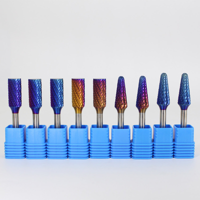 Drill Bits Electric Cutter Tools Tungsten Blue Nano Copper Coating Carbide Burrs