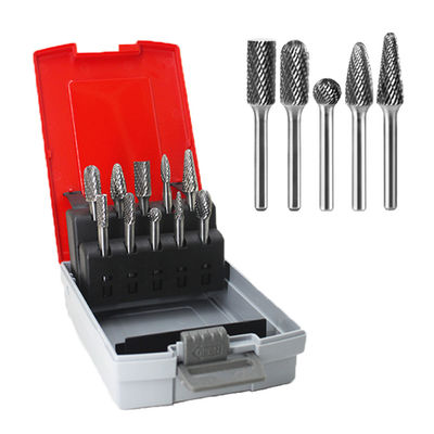 quality 10 piece customized package tungsten carbide burr set, Double cut - 6mm shank factory