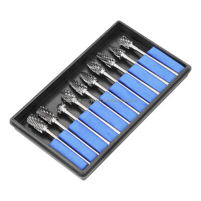 Good price 10pcs Double Cut 3x6mm Tungsten Carbide Rotary Burr Set for Stone and Metal Carving online
