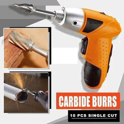 Good price Metal Tools Solid Carbide Burr Set, 10 Pcs Double Cut Tungsten Carbide Rotary Burr Set, 1/4 Inch Shank Die Grinder Bits online