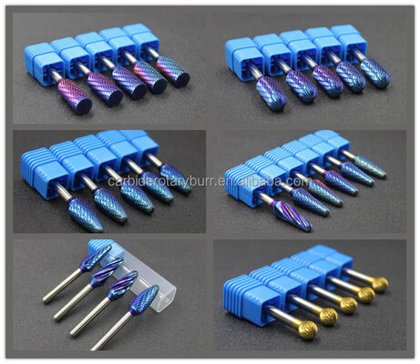 Quality Multi-shape Coated Rotary Carbide Burr Kit 1/4" Shank for Die Grinder Tools factory