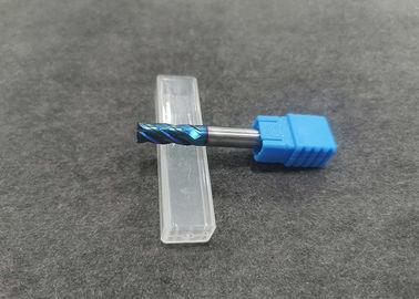 Blue Coated Tungsten Carbide End Mill , Carbide Milling Cutter For Machine Cutting