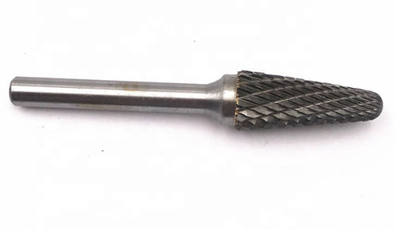 Silver 6mm Double Cut Tree Shape With Radius End Grinding Die Grinder Bits Carbide Rotary Burr