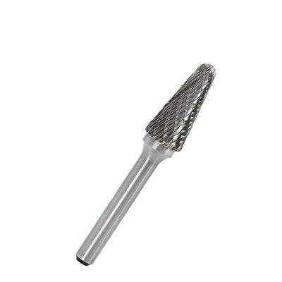 Rotary File Solid Tungsten Carbide Burrs Double Cut Rounded Cone Shape